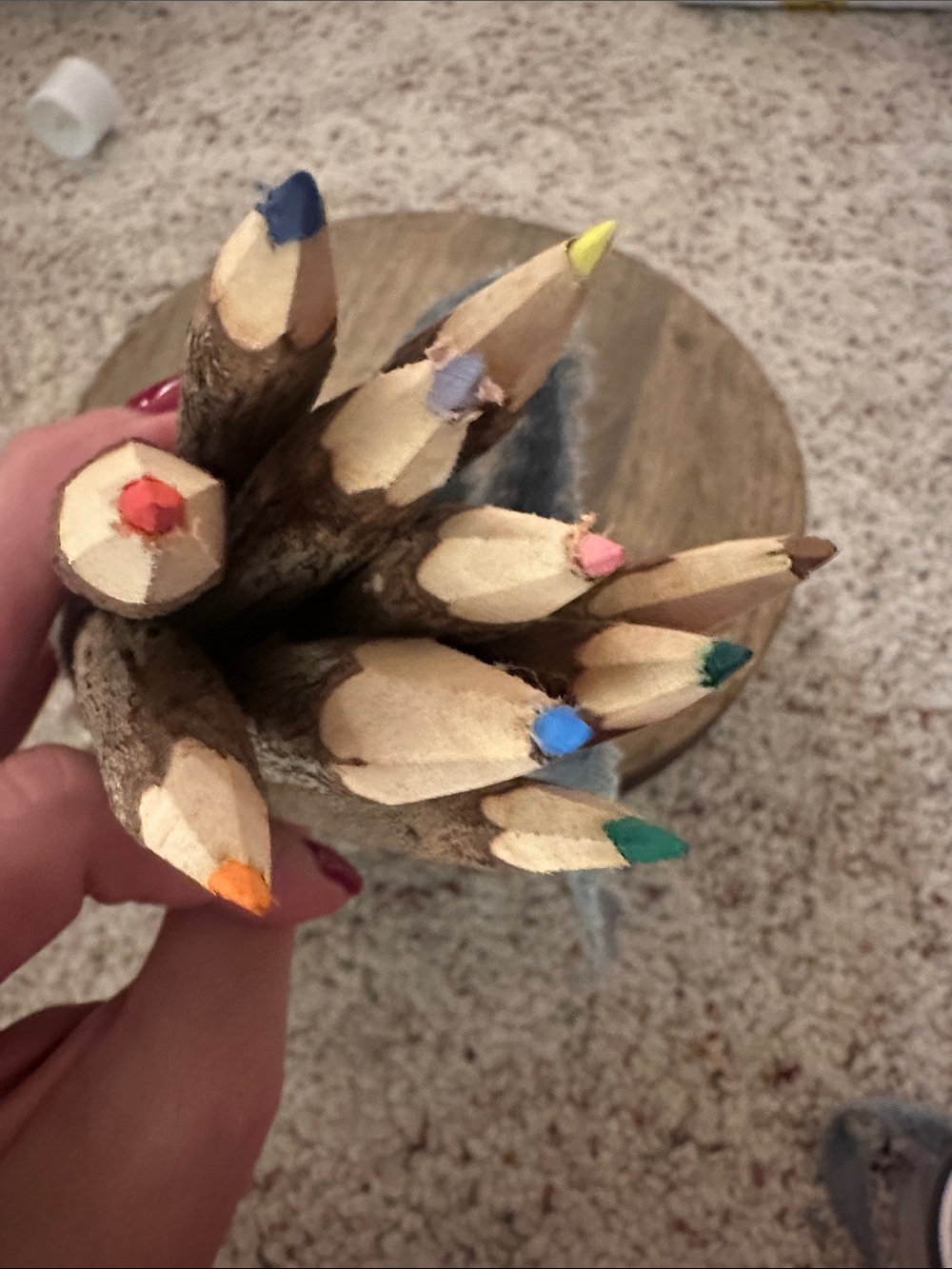 Rustic branch colored pencils with grey bow - Picture 3 of 3